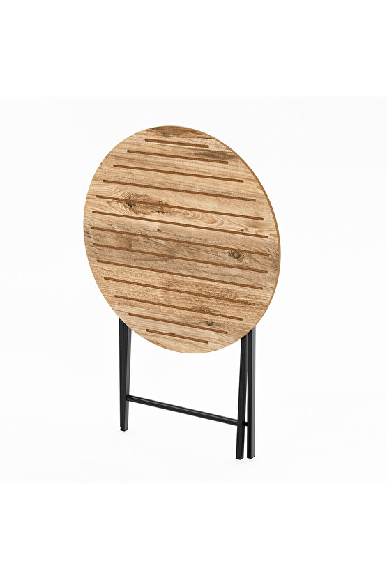 4 Kişilik Yuvarlak Bistro Takım Bahçe Mutfak Masa Sandalye Çam 1500