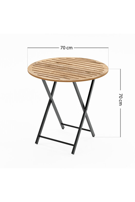 4 Kişilik Yuvarlak Bistro Takım Bahçe Mutfak Masa Sandalye Çam 1500