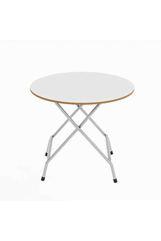 Mutfak Masa Yemek  Katlanır Bahçe Masası  Yuvarlak Beyaz 1455
