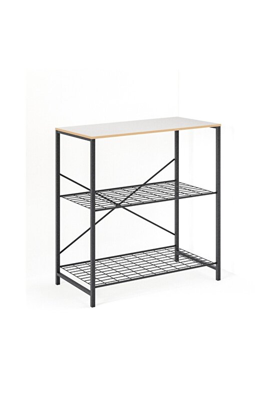 Çok Amaçlı Mutfak Rafı Bangosu Masa Geniş Beyaz 1440