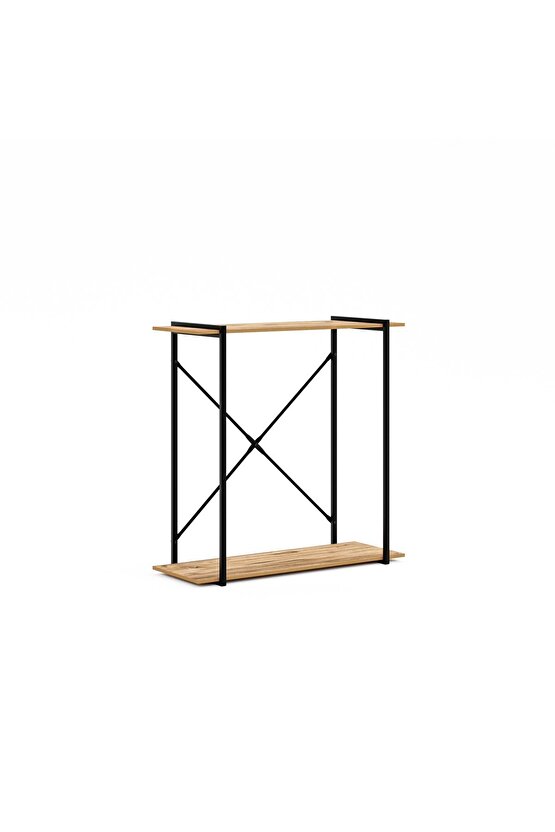 Metal Ayaklı Dresuar Raflı Dresuar Dekoratif Metal Dresuar Çam 1376