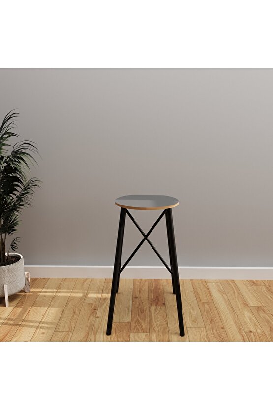 Bar Masası Bar Taburesi Mutfak Oval 2 Kişilik Yemek Masası Füme 1246