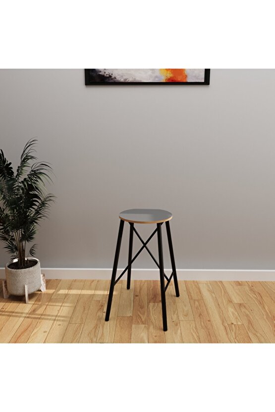 Bar Masası Bar Taburesi Mutfak Oval 2 Kişilik Yemek Masası Füme 1246