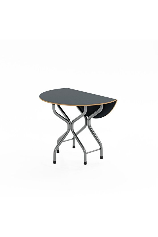 Yeni Katlanır Kırma Yuvarlak Siyah Masa Sandalye Takımı Seti