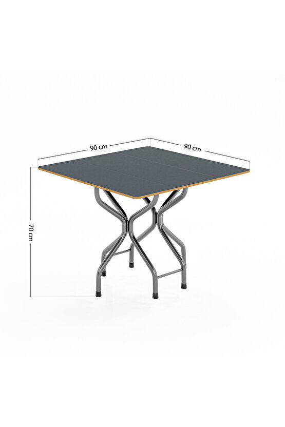 Katlanır Yemek Masası Masa Sandalye Takımı Füme Kare 1053