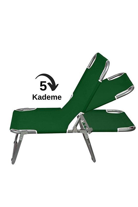 Katlanır Portatif Sandalye Şezlong - Kamp Sandalyesi Yeşil 1286