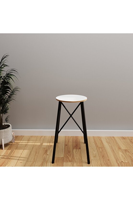 Bar Sandalyesi Bar Taburesi Mutfak Sandalyesi Beyaz 1232