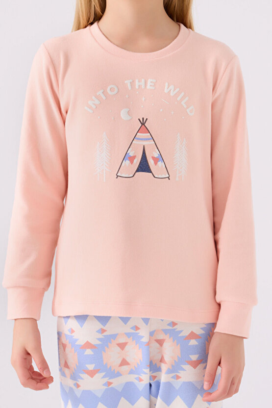 Kız Çocuk Pembe Pijama Takımı