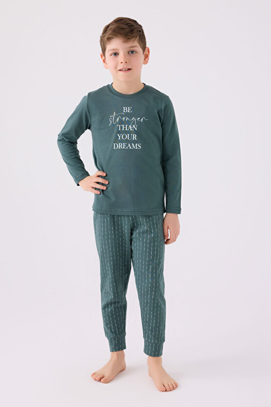 Erkek Çocuk Mavi Pijama Takımı