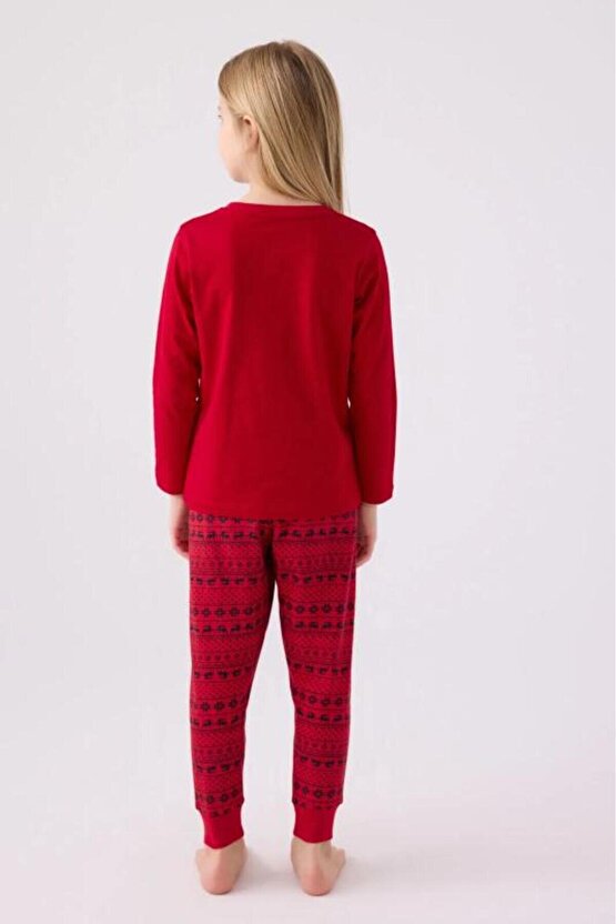 Kız Çocuk Kırmızı Pijama Takımı