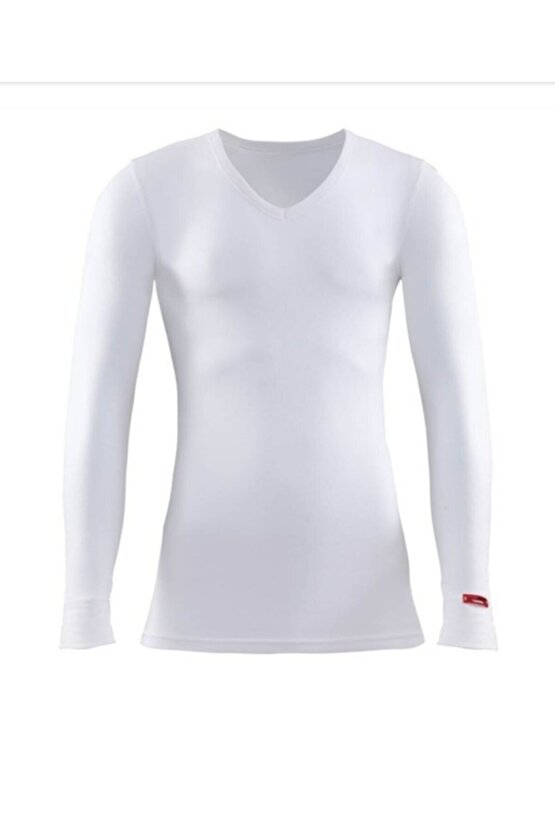 Black Spade 1257 2.seviye Uzun Kol V Yaka Unısex Termal Içlik Beyaz