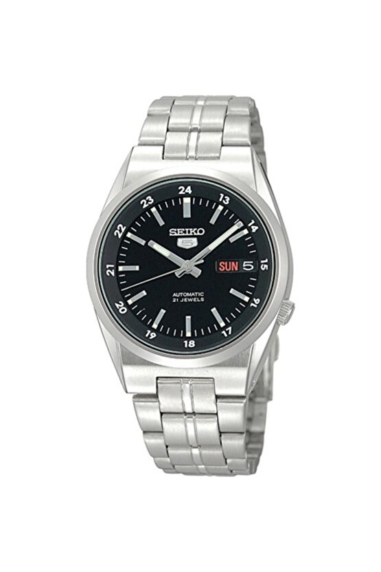 5 Japan SNK567J1 Otomatik Gri Çelik Siyah Kadran 39 mm Erkek Kol Saati