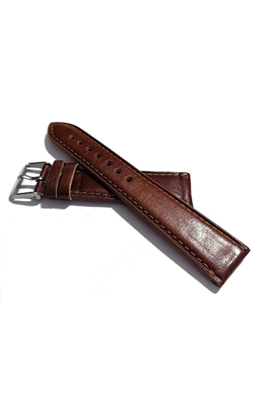 &Her Saate Uyumlu Hakiki Deri Saat Kordonu koyu kahve 18 mm (402 )