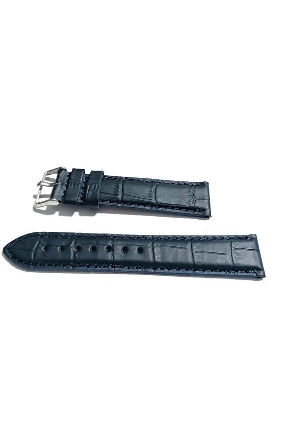 &Her Saate Uyumlu Hakiki Deri Saat Kordonu KOYU MAVİ MAT 20 mm ( 315 )