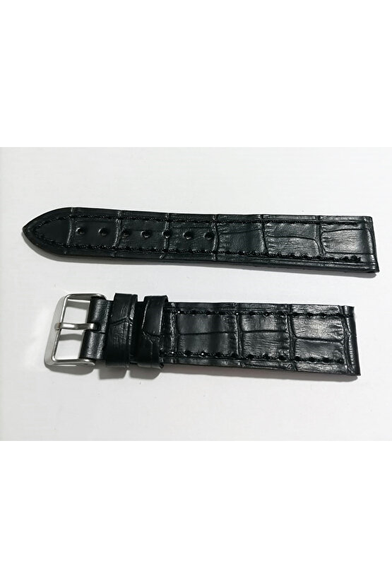 &Her Saate Uyumlu Hakiki  Dana  Derisi  Saat Kordonu 20   mm ( 124 )  siyah