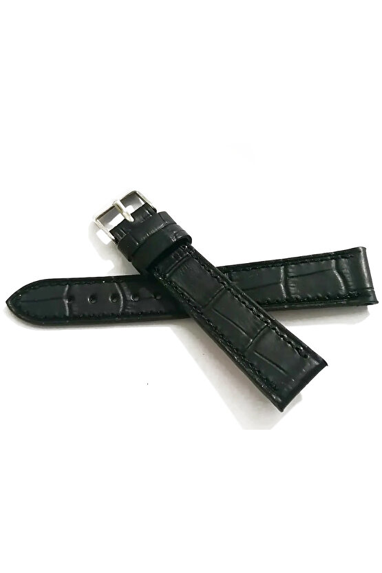 &Her Saate Uyumlu Hakiki  Deri Saat Kordonu 18   mm  (41) siyah