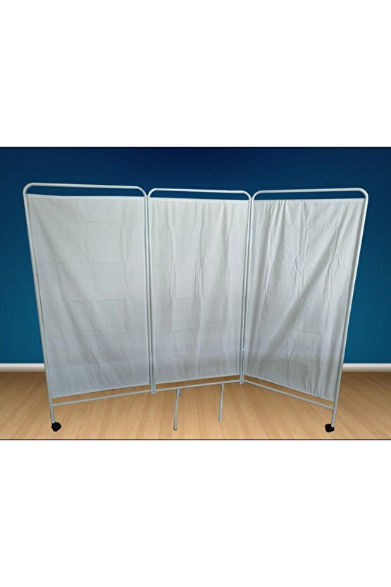 3 Katlı Paravan Metal Paravan Katlanabilir Muayene Masası Paravanı Revir Paravanı