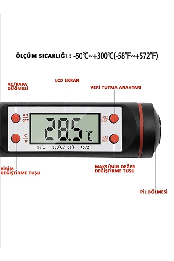 Yoğurt Mayalamak Için Termometre (süt,yoğurt,gıda,yemek Sıcaklık Ölçer ) BHL
