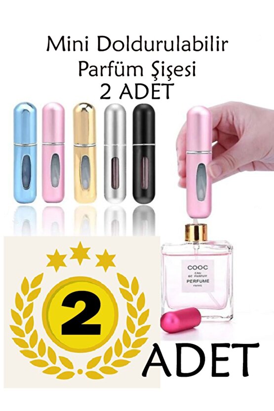 2 ADET Mini Dolabilir Cep Küçük Boş Taşınabilir Parfüm Şişesi Kadın Parfüm Erkek Parfüm Şişesi