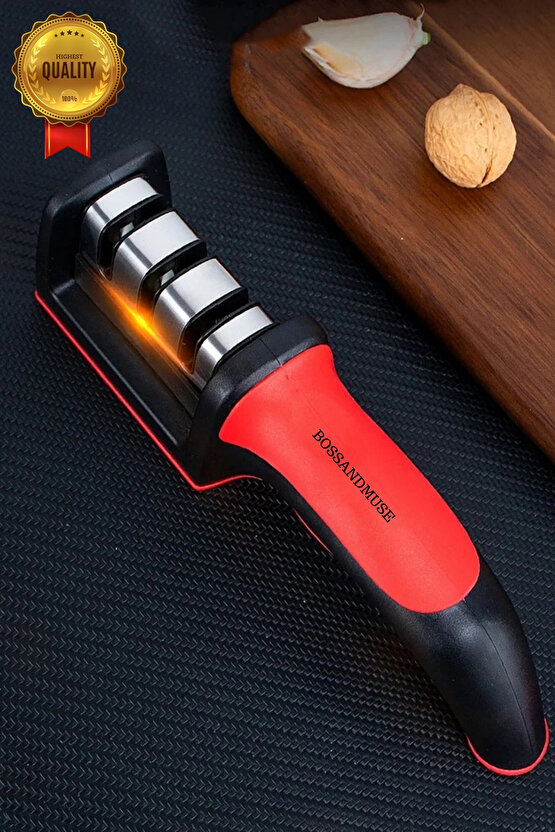 3 Aşamalı Paslanmaz Çelik 1. Kalite Bıçak Bileme Aparatı Asorti Renkli BSR7-1L