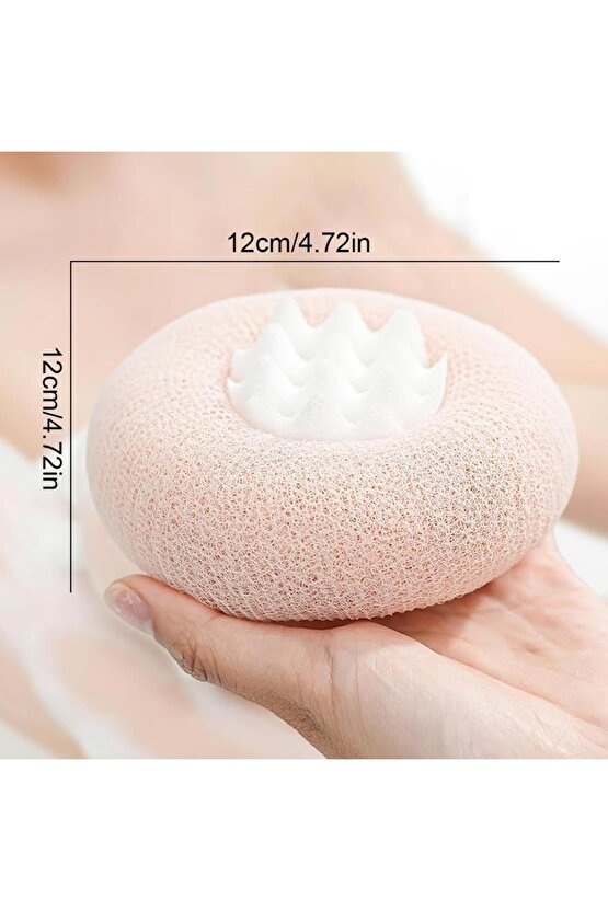 SN-26217 Vantuzlu Banyo Masaj Süngeri Peeling Etkili Vücut Kesesi ve Köpürtücü