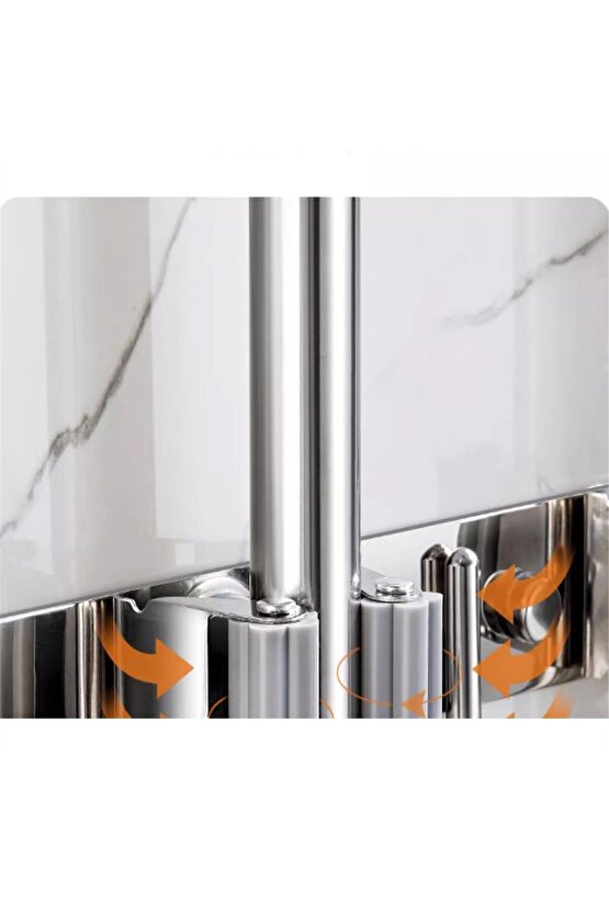 SN-26351 Beş Kancalı Dört Klipsli Paspas-Süpürge Tutucu - Askılık