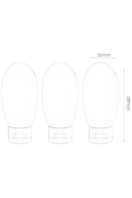 Seyahat Tipi Doldurulabilir Krem Şampuan Kutusu 3 lü Set