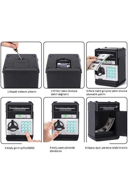 Elektronik Şifreli Kasa Otomatik Kağıt Para Alan ATM Kumbara