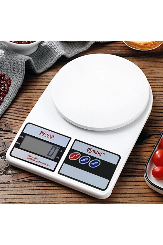 modashine Bydiz Terazi BY-010 Dijital Mutfak Terazisi - Mutfak Tartısı - Dara Alma Özellikli, LCD Ek
