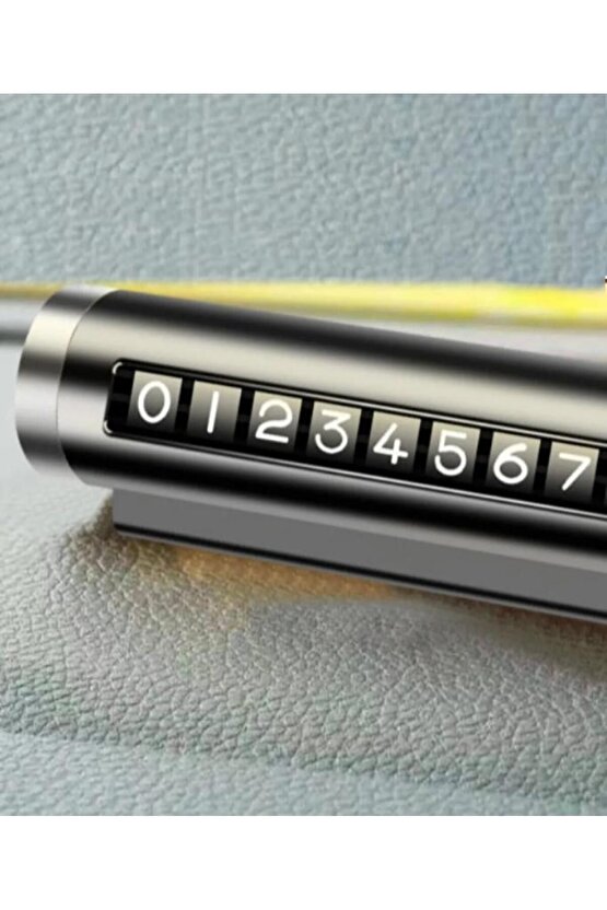 Alüminyum Çevirmeli Araç İçi Park Telefon Numaratörü Parkmatik (Siyah) Tüm Araçlara Uyumlu