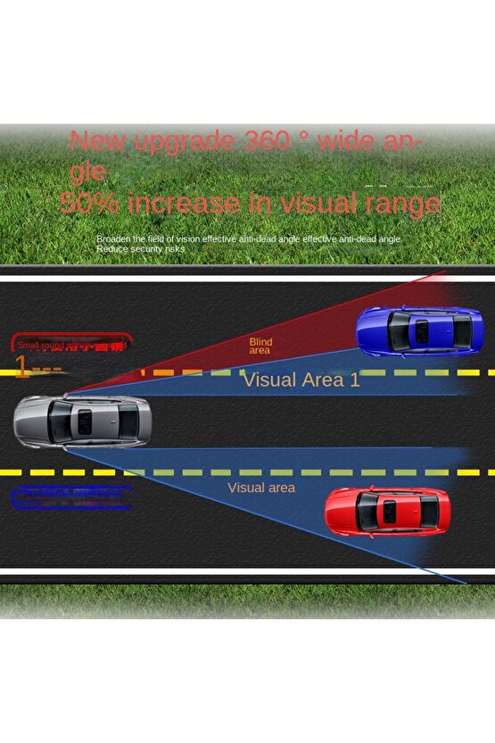 Araba Kör Nokta Dikiz Aynası Geniş Açı 360 Derece Ayarlanabilir Küçük Yuvarlak Ayna Araba Ters...