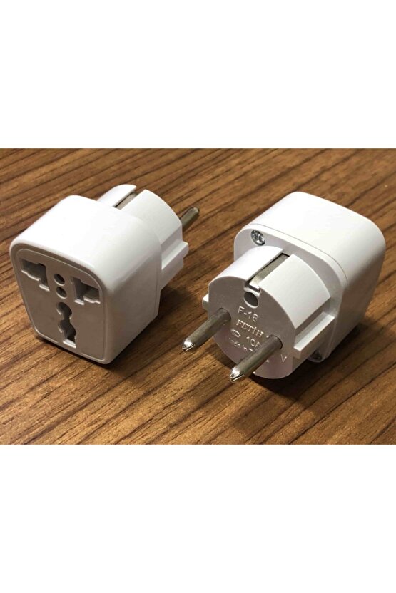 Topraklı Üniversal Priz Çevirici Amerikan Ingiliz Prizini Türk Prize Çevirici Piriz Çevirici Beyaz