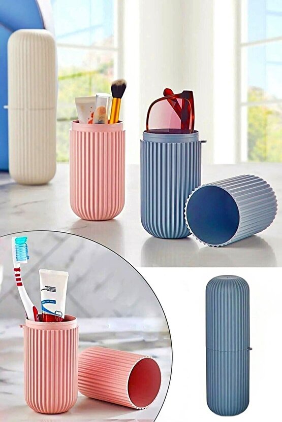 Seyahat Saklama Kabı Diş Fırçalık Organizer Banyo Kutusu Çok Amaçlı Makyaj Kutusu Gözlük Kutu 1 Adet