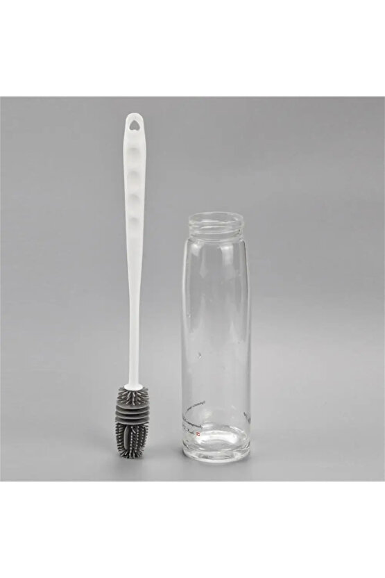 Silikon Kaliteli Yeni Nesil Uzun Saplı Şişe Bardak Kavanoz Matara Biberon Emzik Yıkama Fırçası 1 Ad