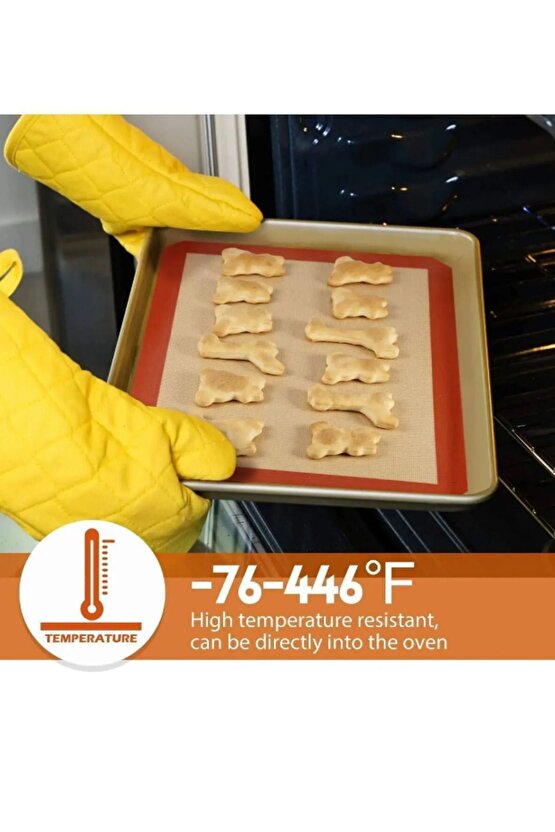 2 ADET 30x40 Fırınlanabilir Yıkanabilir Kendinden Yağlı Silikon Pişirme Ve Hamur Açma Matı