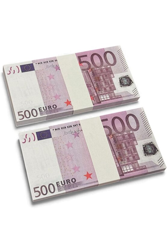 2 Deste 500 € Görünümlü Oyun Parası – Düğün Atma, Kına, Koleksiyon, Film Parası