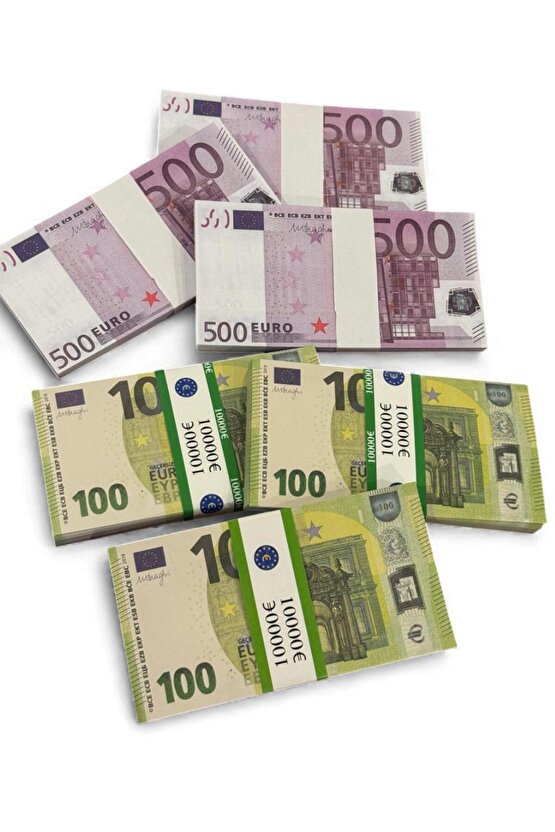6 Deste Euro Şaka Parası Seti 3 X 500 € + 3 X 100 € Düğün Atma, Parti, Film Dekoratif Kullanım İçin