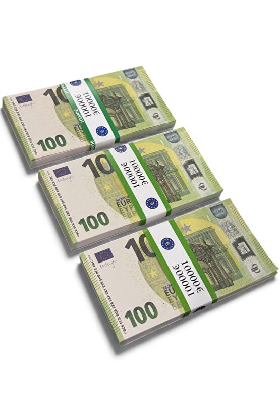 3 Deste 100 € Prop Money – Film, Fotoğraf, Sahne, Düğün, Parti ve Mizah Amaçlı Dekoratif Euro Parası