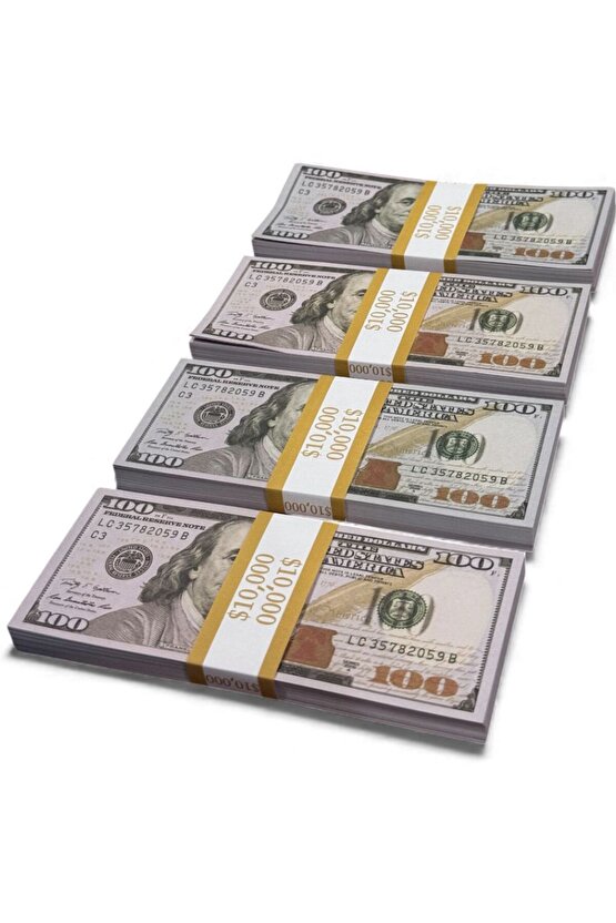 4 Deste 100 Dolar Düğün Atma Parası – 100$ Görünümlü Oyun Parası 1. Kalite