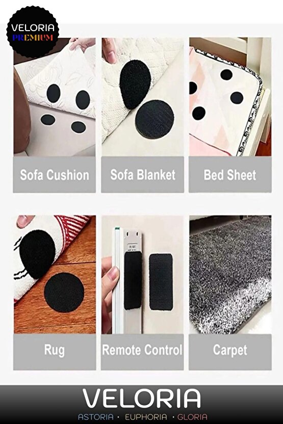 Premium Seri Halı Kilim Sabitleyici Kaydırmaz Kendinden Yapışkanlı Yıkanabilir 10 Adet Cırt Bant