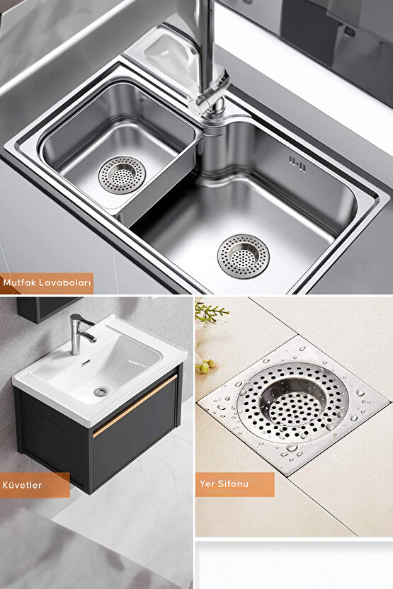 ( 2 Adet ) Mutfak Lavabo Küvet Banyo Tıkacı Ev Ofis Stüdyo Banyo Gider Tıpası Kapağı Tıkaç Süzgeç