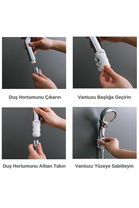 Banyo Duş Başlığı Tutucu Silikon Güçlü Vantuz Vakum Aparatı