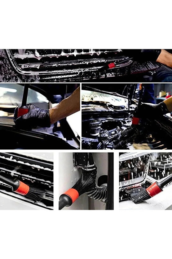 Oto araç detaylı temizlik fırça seti 5’li oto araba yıkama klima temizleme fırça takımı