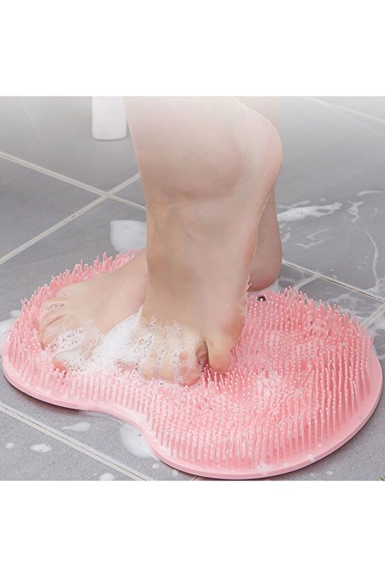 Pratik Silikon Vantuzlu Banyo Fırçası Masaj Pedi Sırt Ayak Kesesi Yıkama Aleti | Sırt Lifi Ayak Matı