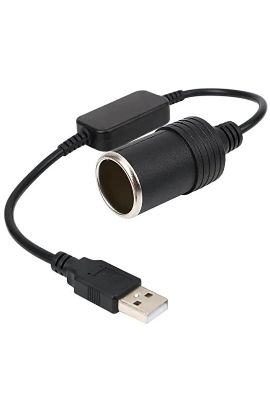 PM-5726 USB 2.0 Siyah 5 Volt 2 Amper To 12 Volt 800mAh Araç Çakmaklığına Çevirici
