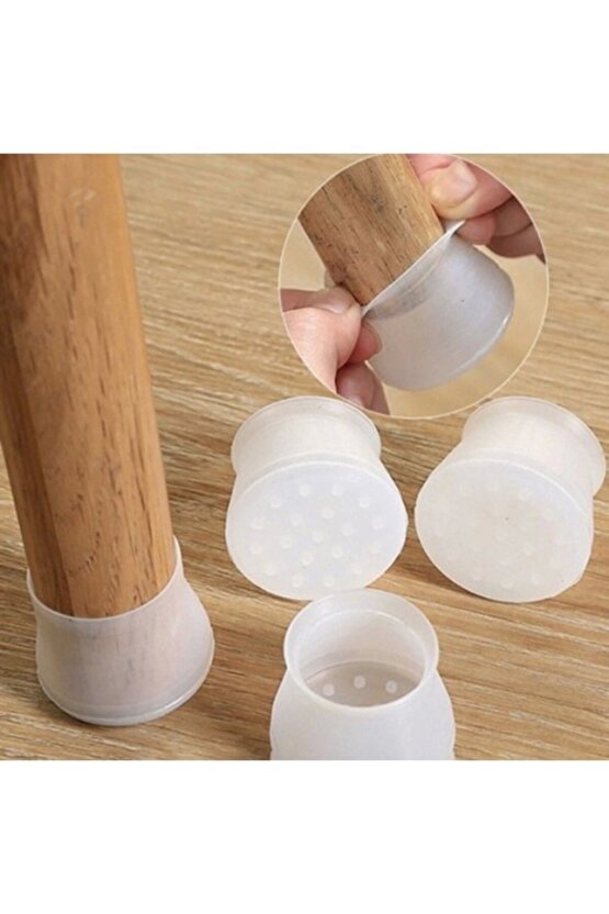 2 Adet Silikon Masa Sandalye Pabuç Kaydırmaz Sessiz Koltuk Zemin Koruyucu Çizdirmez Ayak Kılıfı