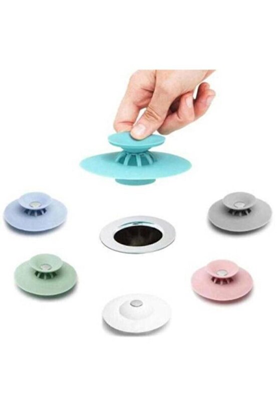 Lavabo Tıpası Ve Süzgeç Silikon Lavabo Süzgeci Tıkanma Önleyici