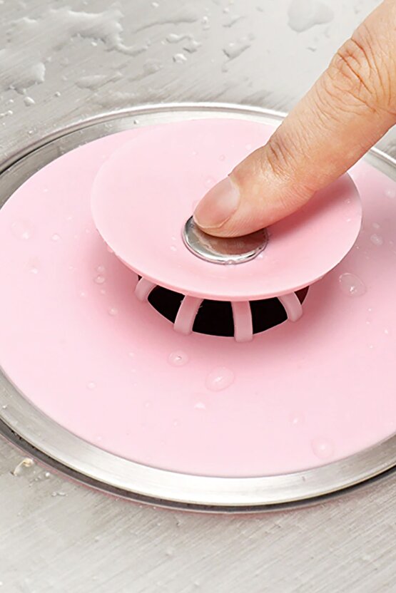 Kilitli Lavabo Küvet Duşakabin Süzgeci Silikon Kilitli Lavabo Küvet Tıpası Lavabo Tıkacı