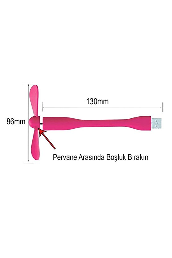 PM-20579 Taşınabilir Esnek USB Mini Fan Vantilatör (PowerBank - Laptop)