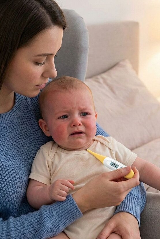 Bebek ve Çocuk İçin Dijital Çubuk Ateş Ölçer Termometre - Hassas Koltuk Altı Ölçüm